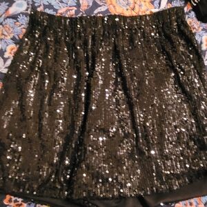 Black Sequin Shorts, M
